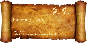 Hornung Igor névjegykártya